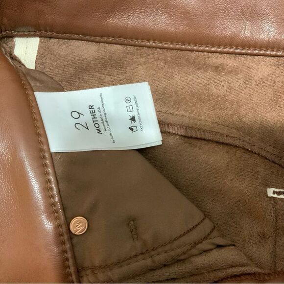MOTHER The Mid Rise Dazzler Ankle Faux Leather Jeans 29 - Picture 10 of 10